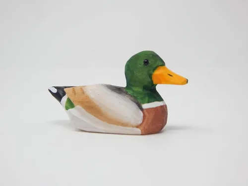 Vista 7 de Selsela - Estatua de pato tallada a mano en madera, miniatura de animal pequeño, decoración. Regalos inspirados en la naturaleza y coleccionables