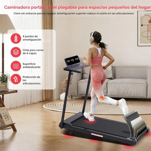 Vista 7 de KASSADIN Portable Treadmills for Home Small, Walking Pad with Handle Bar, 3.5HP Electric Mini Treadmills for Home Exercising, Walking Pad Treadmill