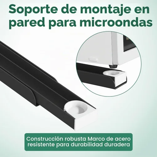 Vista 6 de EsLuker.ly - Horno de microondas universal de acero inoxidable, montaje en pared, color negro