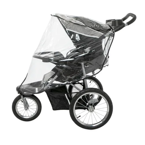 Vista 3 de Nuby Protector de lluvia para cochecito de correr, funda transparente para cochecito con bolsillo de almacenamiento, solo se adapta a la mayoría