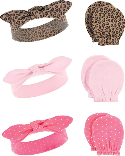 Vista 80 de Hudson Baby Conjunto de diadema de algodón y manoplas para rascar para bebé