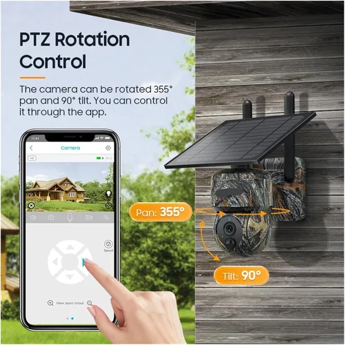 Vista 7 de 5MP 4G WiFi Solar Cámara de seguridad inalámbrica para 4MP WIFI 64GB