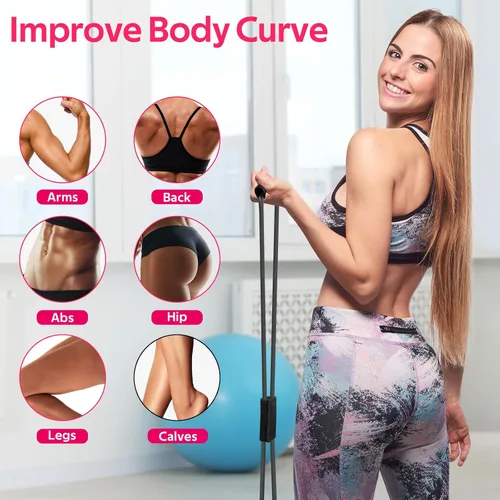 Vista 4 de WALITO Kit de Pilates para el Hogar para Mujeres, Juego de Anillo de Pilates con Círculo Mágico, Bandas de Resistencia, Bandas de Ejercicio Figura