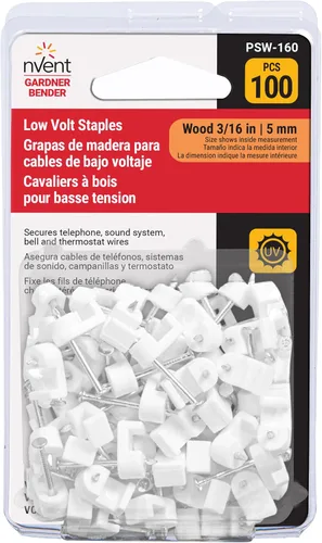 Vista 3 de Gardner Bender PSW-160 - Grapa de cable, paquete de 100, color blanco, 100