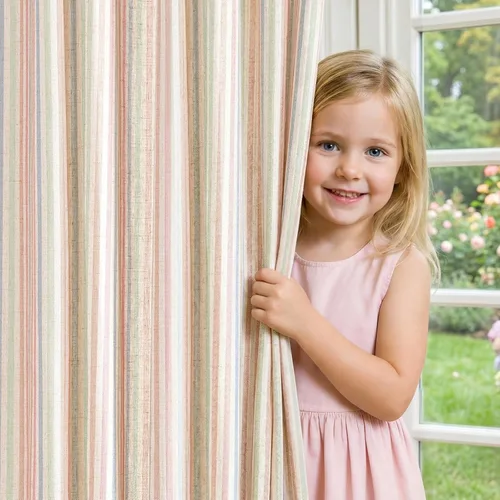 Vista 53 de jinchan Linen Blackout Curtains Back Tab 96 Inch 2 Panels Striped Blue Blue Stripe Lined