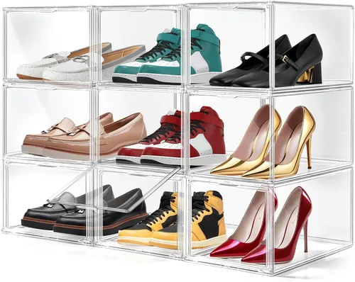 Vista 12 de Cajas de acrílico transparente para zapatillas de deporte para zapatos