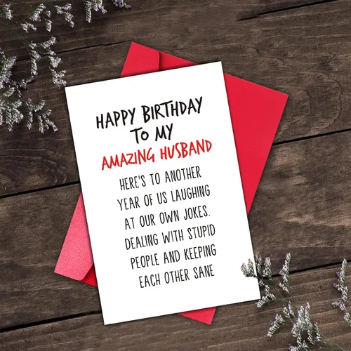 Vista 5 de GYYsweetus Tarjeta de feliz cumpleaños para marido, divertido regalo de cumpleaños para esposo increíble esposo de parte de la esposa