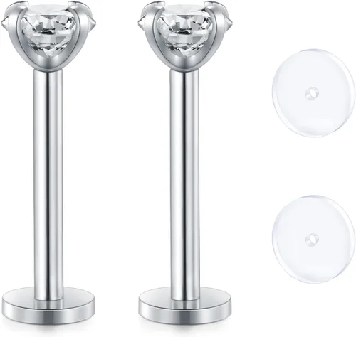 Vista 36 de D.Bella Retenedores de piercing transparentes de 16G para cartílago flexible para hélix, daith, rook, tragus, retenedor de aretes Bioflex, nariz