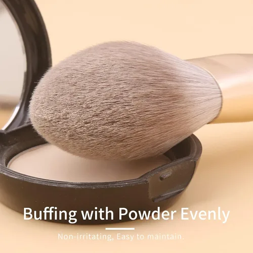Vista 4 de ENZO KEN Juego de brochas de maquillaje de cabello natural profesional, juego de brochas de maquillaje de pelo de zorro con estuche, juego