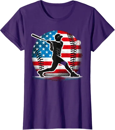 Vista 12 de Camiseta de jugador de béisbol estadounidense con bandera de Estados Unidos