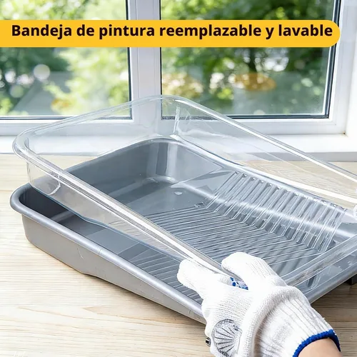 Vista 6 de Mister Rui Kit de rodillo de pintura con poste de extensión, kit de pintura