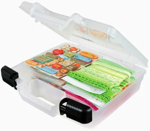 Vista 2 de ArtBin 6972AB - Estuche para transporte de pinturas de 10 pulgadas (25,4 cm) con vista rápida, organizador portátil para arte y manualidades