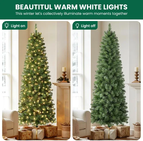 Vista 4 de SHareconn - Árbol de Navidad artificial preiluminado de 4 pies y luces