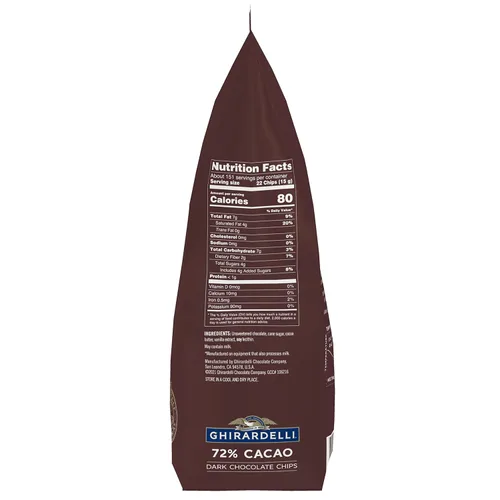 Vista 2 de Ghirardelli Chocolate Company 72% Cacao - Chips de chocolate oscuro, bolsa de 5 libras (paquete de 1)
