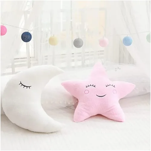 Vista 4 de Almohada de estrella, luna, nube, decoración de habitación fresca, cojín para cama (estrella 19.5 x 19.5 pulgadas/19.7 x 19.7 in, gris)