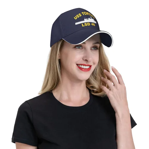 Vista 8 de Chewyz USS Tortuga LSD 46 Baseball Cap Mens Sandwich Cap Trucker Dad Hats Navy Blue