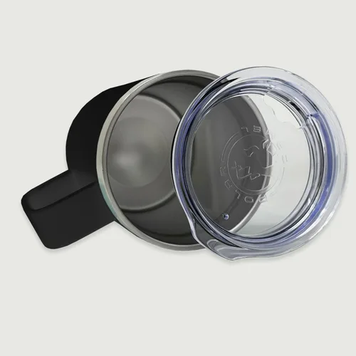 Vista 2 de LaserGram Taza de café aislada al vacío de 15 onzas, cabina de camión, grabado personalizado incluido (negro)