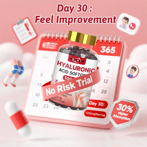 Vista 6 de Suplementos de ácido hialurónico 1000mg Softgels: Suplementos para articulaciones para hombres Ácido hialurónico para hidratación de la piel