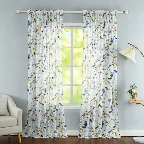 Vista 16 de Leeva Cortinas de bloqueo de luz de 45 pulgadas de largo para dormitorio, paneles de cortina de lino sintético para ventana, tratamiento decorativo