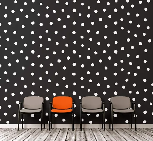Vista 2 de Circle Polka Dots Pattern Peel and Stick Wallpaper Removable Wall Mural #6206 (108in Tall X 48in Wide, White Polka Dots)