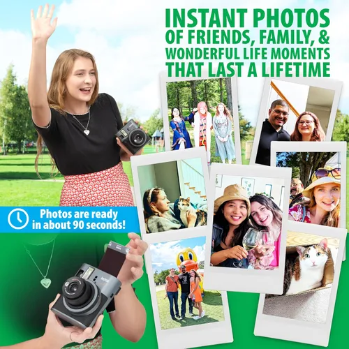 Vista 5 de Fujifilm Cámara Instax Mini 41 de película instantánea negra + paquete de 20 impresiones instantáneas Instax