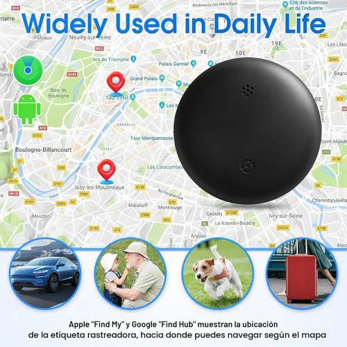 Vista 4 de Mini GPS Tracker for Vehicles (Universally for Android & iOS), Hidden Car Location Tracker w/Magnetic Case, Item Finder for Google Find Hub & iOS