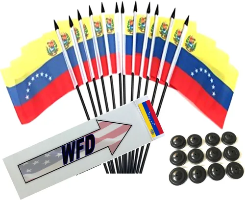 Vista 105 de Paquete de 12 banderas de escritorio de oficina en miniatura de poliéster Afganistán de 4 x 6 pulgadas y pequeñas banderas de mesa, 1 docena de mini