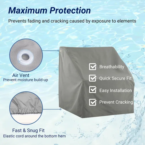 Vista 7 de Savvycraft Funda Impermeable para Asiento de Barco con Respaldo Abatible, Poste de Apoyo, Funda para Asiento de Barco con Hielera de Respaldo
