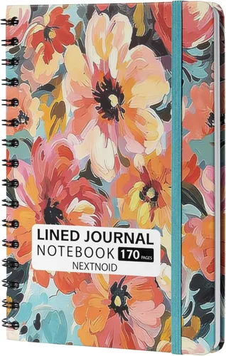 Vista 17 de Nextnoid Cuaderno de espiral forrado para mujeres y hombres, tamaño A5 (5.8 x 8.3 pulgadas), 170 páginas, cuadernos de tapa dura para trabajo y toma