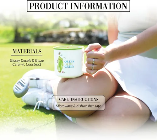Vista 2 de Pavilion Gift Company Queen Of The Green - Taza de té de café de 18 onzas con humor divertido regalo para amantes del golf