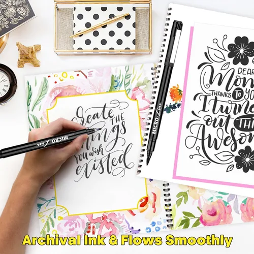 Vista 5 de Dyvicl Bolígrafos de letras de mano, pinceles de caligrafía, marcadores artísticos para principiantes, escribir, dibujar, ilustrar, álbumes