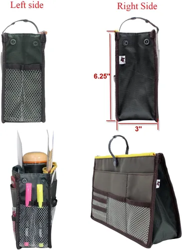 Vista 5 de Dahlia Organizador de bolso patentado para mujer, versión 2, gris ordenado