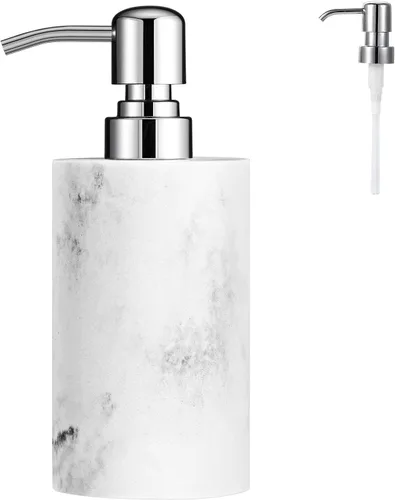 Vista 2 de Luxspire Dispensador de jabón de mármol + bandeja de tocador de baño Luxspire de 11 pulgadas