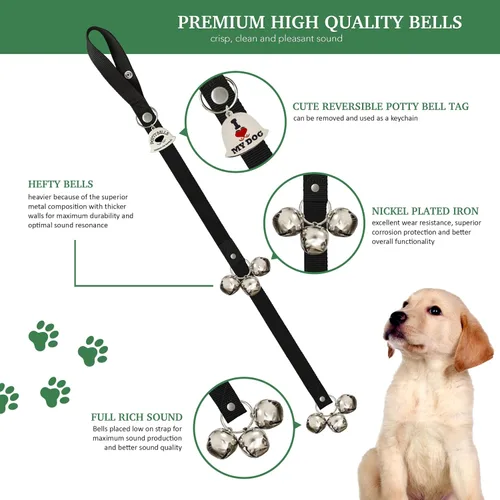 Vista 8 de Caldwell's Pet Supply Co. Campanas para orinal para perros, campanas para puerta de perro, campanas para salir al exterior, campana de entrenamiento