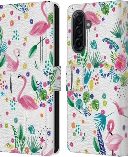 Vista 229 de Head Case Designs Officially Licensed Ninola Brushstrokes Black Summer Patterns Leather Wallet Case Compatible with Samsung Galaxy A07 4G