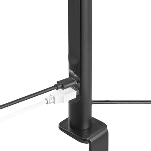 Vista 2 de Globe Electric 62000036 Lámpara de escritorio LED de 15" con abrazadera integrada, color negro mate, cuello de cisne de silicona ajustable