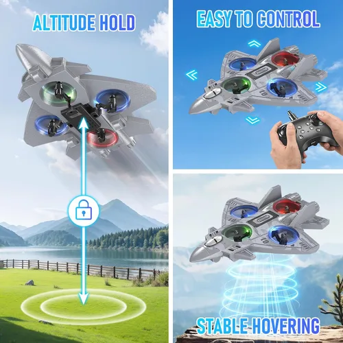 Vista 4 de Avión de control remoto de avión RC para niños de 8 años en adelante, aviones RC Drones de espuma para adultos y niños, juguete de chorro de combate