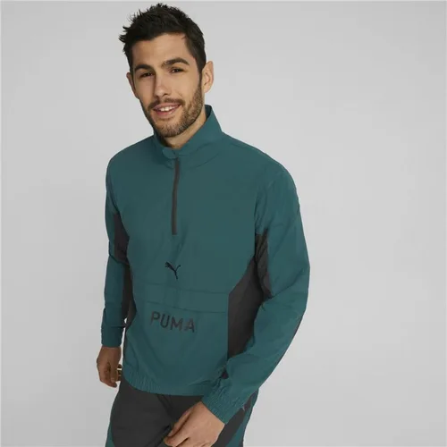 Vista 4 de Sudadera sin Capucha Hombre Puma Fit Woven Training Verde