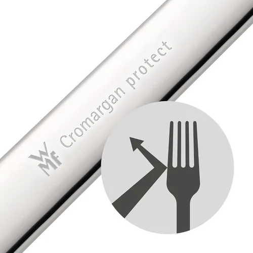 Vista 6 de WMF Virginia Cromargan Protect - Juego de cubiertos de acero para 12 personas, color plateado, 66 piezas
