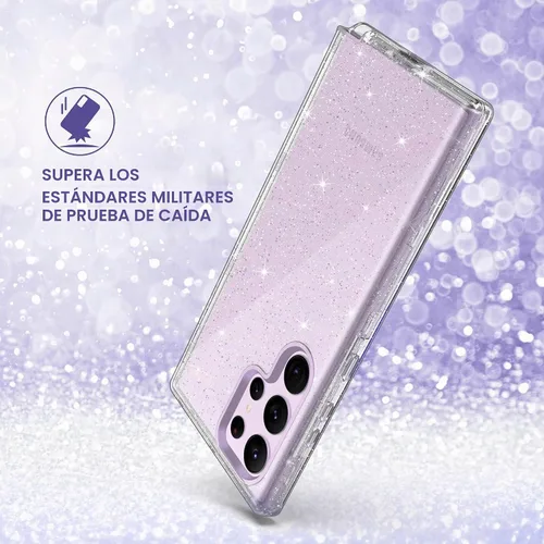 Vista 6 de ULAK Compatible con Funda para Samsung Galaxy S23 Ultra 5G, Resistente de Servicio Pesado a Prueba de Golpes Híbrida Parachoques de TPU Suave Brillo