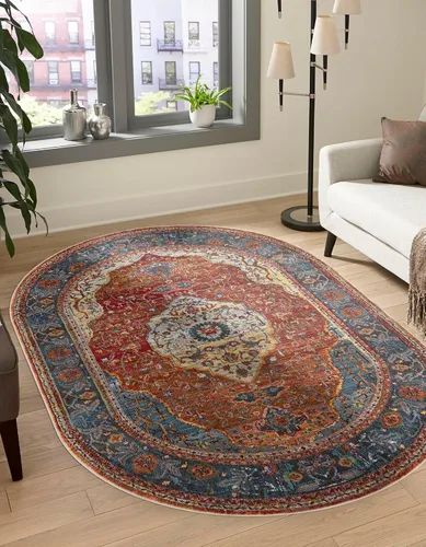Vista 12 de Unique Loom Baracoa Collection - Alfombra Miramar (2' 2" x 3' 1", Celeste/Azul)