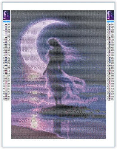 Vista 2 de CoHraeu Kits de arte de diamantes de luna para adultos, principiantes y niños, kits de pintura de diamantes con gemas de cristal, decoración