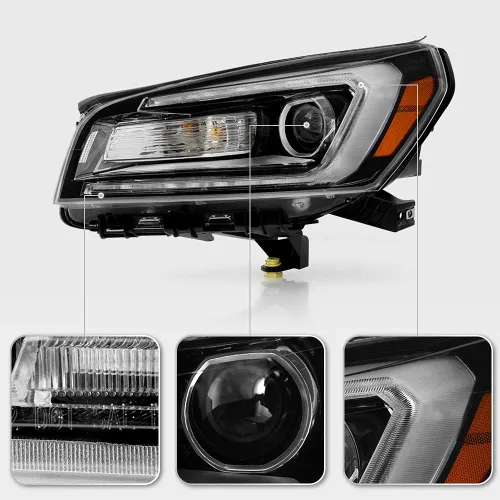 Vista 4 de ACANII - Para [modelo halógeno] 2013-2016 GMC Acadia OE Estilo LED Tubo Proyector Faros Faros Par Par Izquierdo+Derecho
