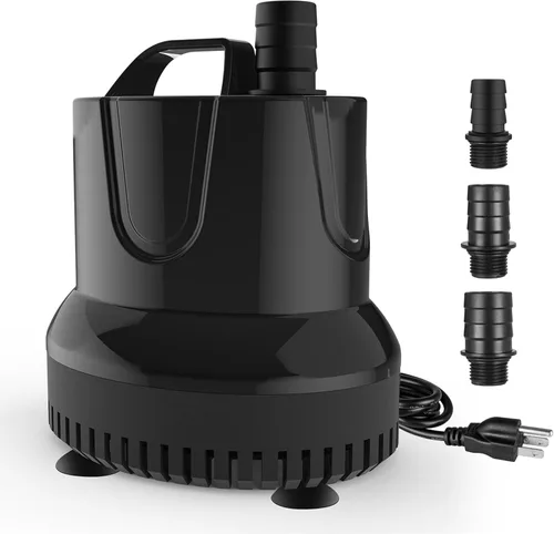 Vista 10 de Simple Deluxe 80 GPH Bomba de Agua Sumergible (300L/H, 3.6W), Bomba de Fuente Ultra Silenciosa con 2.6 pies, 2 Boquillas para Acuario, Piscina