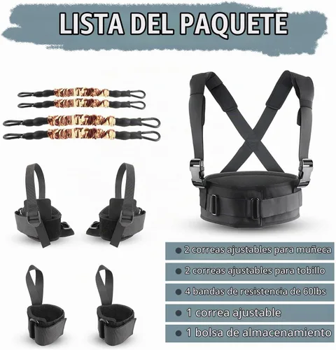 Vista 4 de Bandas de resistencia de fuerza y agilidad de velocidad 240 libras