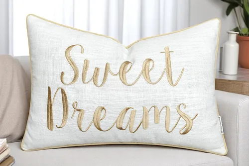Vista 11 de Rudransha Sweet Dreams - Funda de almohada lumbar gris oscuro de 12 x 18 pulgadas, funda de cojín de algodón con cita bordada, buena noche de sueño