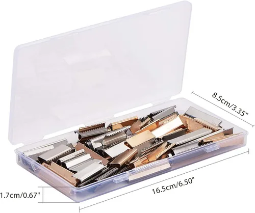 Vista 8 de PH PandaHall 72 piezas de 3 colores con hebilla de cinturón, puntas de cinta engarzadas para cinturón de cincha, reparación de clips de cinturón