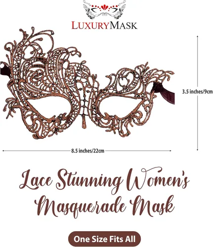 Vista 2 de Masquerade Mask For Women Lace Masquerade Masks for Masquerade Party, Proms, Venetian Party, Mardi Gras, Halloween & Cosplay