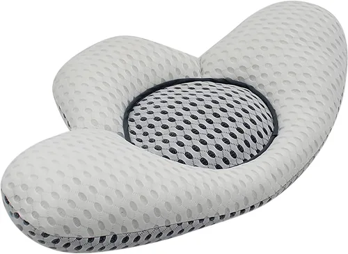 Vista 10 de OhMill Almohada de apoyo lumbar para dormir, cojín de espuma viscoelástica 3D de malla de aire para dormir de lado, espalda y estómago, cojín de Azul