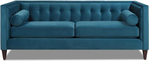 Vista 14 de Jennifer Taylor Home - Sofá modelo Jack, color vino borgoña terciopelo